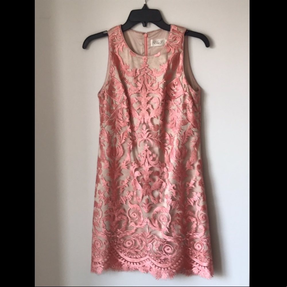 Eliza J Pink Lace Sheath Dress